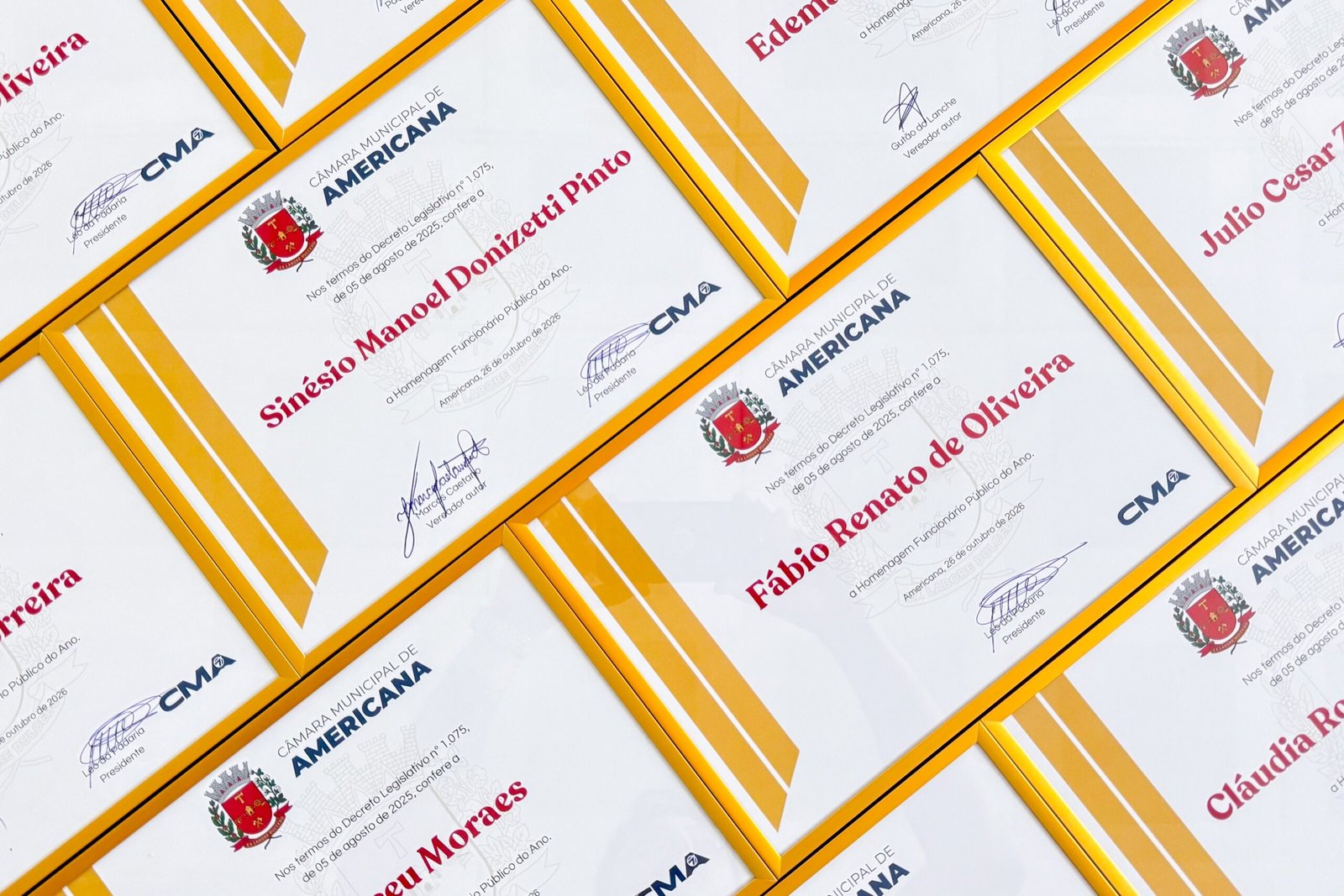 Câmara entrega homenagem “Funcionário Público do Ano” em sessão solene na segunda-feira (26)